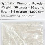 TechDiamondTools Diamond Powder 4.000 Grit 2-4 Microns -50cts =10 Grams