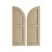 Ekena Millwork Timberthane Two Equal Flat Panel w/Quarter Round Arch Top Faux Wood Shutters (Per Pair) Wood in Brown | 88 H x 15 W x 1 D in | Wayfair