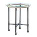 Williston Forge Brantley End Table In Clear Glass & Sandy Gray Finish Glass in Gray/Yellow | 24 H x 22 W x 22 D in | Wayfair