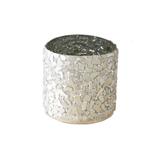 Silver Crushed Mosaic Candle Votive + Vase 3x3 - Anaya Home V-8-1