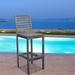 Gracie Oaks Elsie-Leigh 32" Patio Bar Stool Wood in Brown/Gray/White | 49 H x 22 W x 22 D in | Wayfair BBE4EBC72C044EE7AC695B9A2FCB7DF0