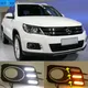 Feux de jour LED pour Volkswagen VW Tiguan phares antibrouillard couvercle de phare style de