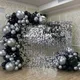 115 pièces argent encre bleu noir ballons guirlande arche Chrome métal Globos rétro mariage