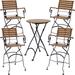 Sunnydaze Deluxe European Chestnut Wood 5-Piece Bar Height Folding Table and Bar Chair