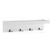 Wall Mounted Coat Rack with Decorative Ledge Shelf - White