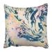 BPBOP Blue Watercolor Abstract Marble Colorful White Tribal Paint Color Floral Graphic Agate Summer Pillowcase 16x16 inch