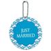 Graphics and More Just Married Blue Scallops Round ID Card Luggage Tag