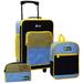 Travelers Club 3-Piece Kids Luggage Set, Blue with Yellow