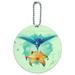 Hummingbird and Tiger Lily Flower Round Luggage ID Tag Card Suitcase Carry-On