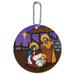 Nativity Scene Baby Jesus Mary Joseph Christmas Christian Bible Round Luggage ID Tag Card Suitcase Carry-On