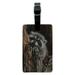 Lazy Daydreaming Raccoon in Tree Rectangle Leather Luggage Card Suitcase Carry-On ID Tag
