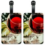 Red Wine from Above - Luggage ID Tags / Suitcase Identification Cards - Set of 2