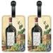 Wine Table - Luggage ID Tags / Suitcase Identification Cards - Set of 2