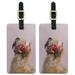 Soft Coated Wheaten Terrier Dog Flowers Luggage ID Tags Suitcase Carry-On Cards - Set of 2