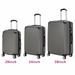 3-Piece 20" & 24" & 28" Luggage Set Travel Bag ABS Trolley Spinner Suitcase with TSA Lock Silver Gray