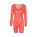 Sunisery Women Long Sleeve Buttons Print Jumpsuit Long Sleeve Pajamas Sleepwear for Women Ladies