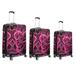 FUL Atomic Nested 3 Piece Luggage Set, Spinner Rolling Luggage Suitcases, 28in, 24in, and 20in Sizes, ABS Hard Cases, Pink