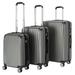 Htovila 3-Piece 20" & 24" & 28" Luggage Set Travel Bag ABS Trolley Spinner Suitcase with TSA Lock Silver Gray