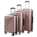 American Sport Plus Abstract 3-Piece Rose Gold Expandable Spinner Luggage Set