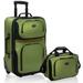 U.S. Traveler Rio Rugged Fabric Expandable Carry-On Luggage Set, Green, 2-Piece