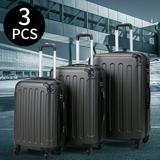 NeW Arrival 3PCS Travel Luggage Set Bag ABS Trolley Suitcase w/TSA lock Black Rolling