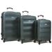 Dejuno Helix 3-Piece Hardside Spinner Luggage Set - Dark Green