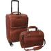 Amerileather Leather Croco-Print Two Piece Set Traveler on Spinner Wheels