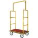 Aarco LC-1B Bellman Luggage Cart - Brass W/ Carpeted Bed and Hanger Rail