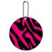 Graphics and More Zebra Print Black Hot Pink Round ID Card Luggage Tag