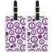 Graphics and More Letter A Initial Flower Purple Luggage Suitcase Carry-On ID Tags Set of 2