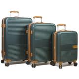 Dejuno Garland Hardside 3-Piece Spinner Luggage Set With USB Port - Green