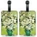 Van Gogh: Vase of Roses - Luggage ID Tags / Suitcase Identification Cards - Set of 2