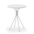 Theo Round Side Table with Crossed Legs, White