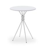 Theo Round Side Table with Crossed Legs, White