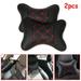 2 Pcs PU Leather Car Headrest Neck Pillow Soft Comfortable Pillow Cushion Home