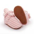 Meihuida Classic Striped Comfortable Baby Booties Indoor Slippers Socks With Non-slip Toddle First Walkers