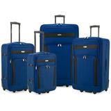 Elite Luggage Turin 4-Piece Softside Lightweight Rolling Luggage Set, Blue