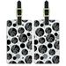 Graphics and More Floral Motif Black Luggage Suitcase Carry-On ID Tags Set of 2