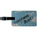 Yokohama or Bust Flying Airplane Leather Luggage ID Tag Suitcase Carry-On