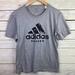 Adidas Shirts | Men's Adidas Soccer T-Shirt Sz Large Grey Black Crew Neck Short Sleeve Graphic T | Color: Gray | Size: L