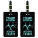 Graphics and More Zombie Outbreak Response Team Blue Distressed Luggage Tag Set