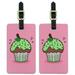 Mint Chocolate Cupcake Luggage ID Tags Suitcase Carry-On Cards - Set of 2