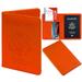 RFID Blocking PU Leather Passport Holder Case Protective Wallet Case (Orange)