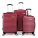 Hommoo 3Pcs Luggage Set, 20"+24"+28" Traveling Luggage, Portable Large Capacity Luggage Bags for Travel, Rolling Traveling Storage Suitcase with Wheels, Red