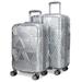 BADGLEY MISCHKA Contour 2 Piece Expandable Spinner Luggage Set (Silver, 20/24)