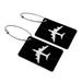 Outdoor Airport Luggage Handbag Name Address Message Label Tag Card Holder Black 2pcs