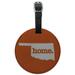 Oklahoma OK Home State Solid Orange Officially Licensed Round Leather Luggage Card Suitcase Carry-On ID Tag