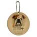 Bulldog Dog Breed Round Wood Luggage Card Suitcase Carry-On ID Tag