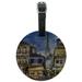 Old Paris France Eiffel Tower Round Leather Luggage Card Suitcase Carry-On ID Tag