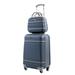 Varsity 2-Piece Carry-On 20"/11" Cosmetic Weekender Luggage Set, Slate Blue/Grey